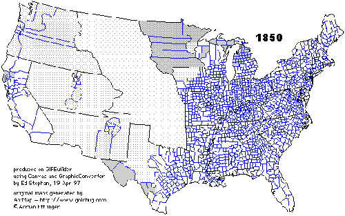 Us Map In 1850