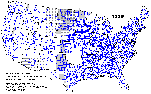 United States Map 1880