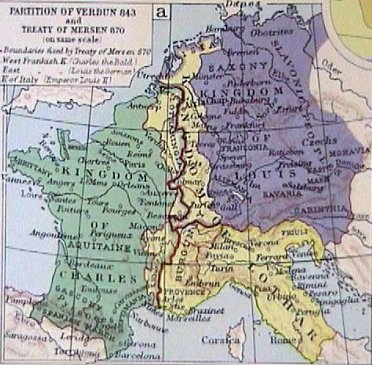 Charlemagne's Kingdom After Partition of Verdun