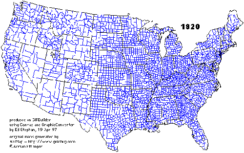 United States Map 1920