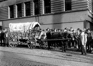 R-L: Meeker, His Ox & Wagon